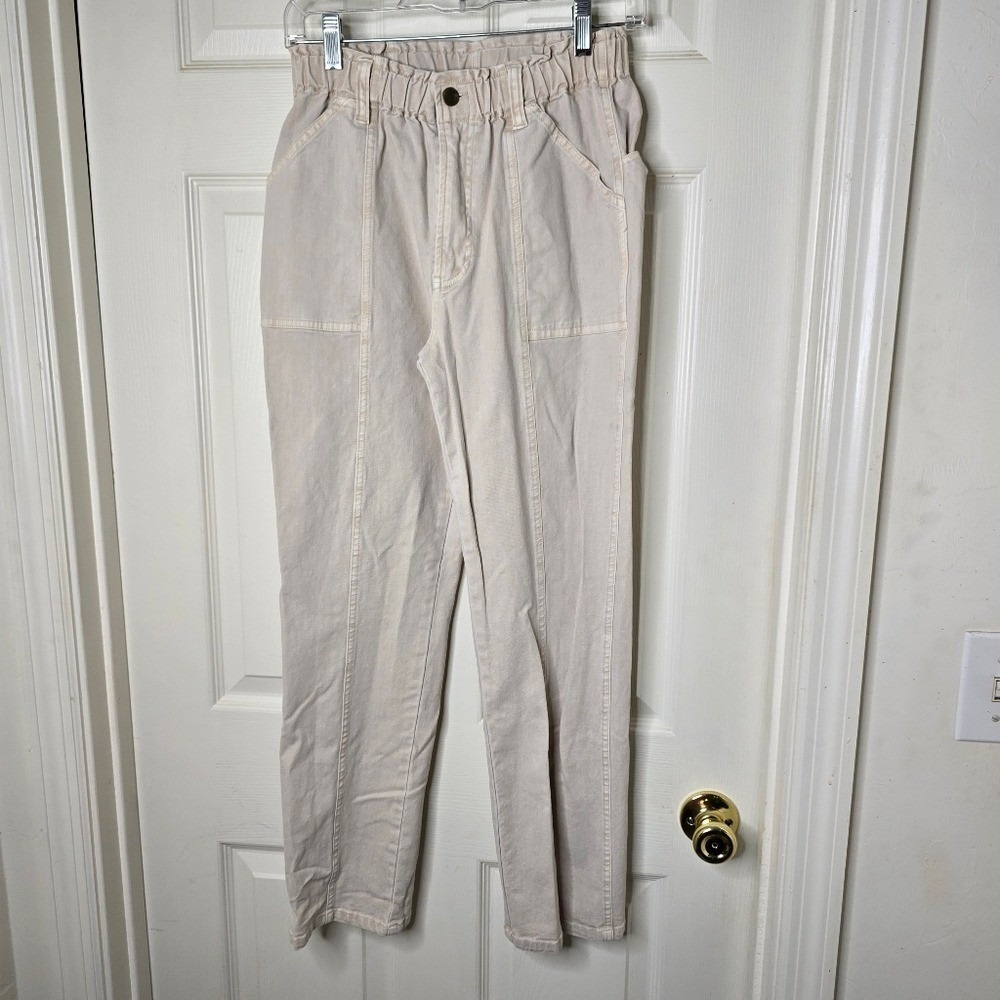 Womens‎ YFB Beige Pants Elastic Waist Pockets M